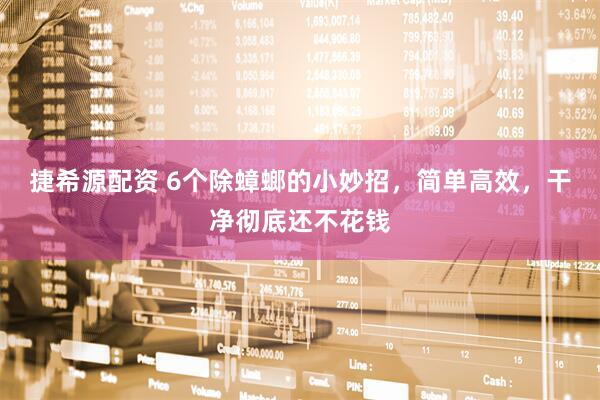 捷希源配资 6个除蟑螂的小妙招，简单高效，干净彻底还不花钱